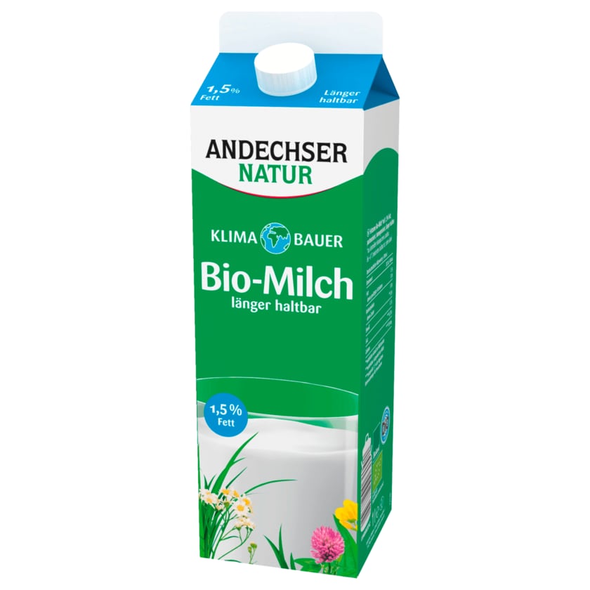 Andechser Natur Bio fettarme Milch 1,5% länger haltbar 1l